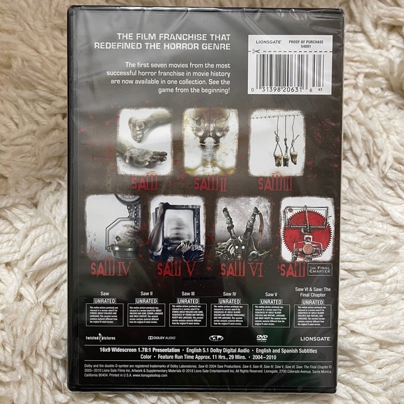 Saw:The Complete DVD Collection [New] Boxed Set - Picture 3 of 5